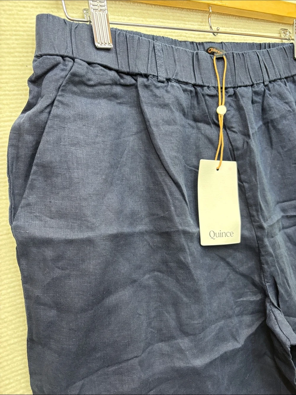 New Quince | medium Navy Relaxed Linen wide leg pants